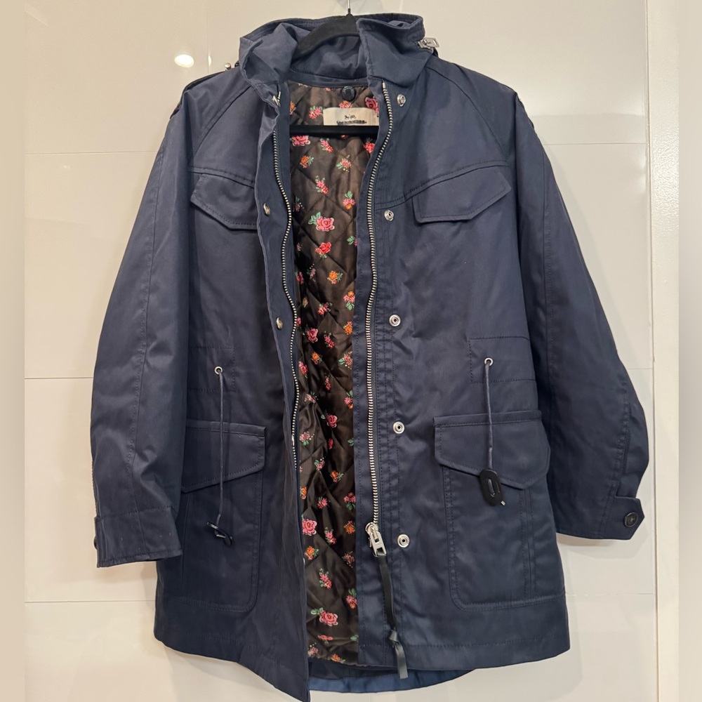 Coach Jacket Navy XS Removable Liner Hooded  NWOT - Picture 8 of 12